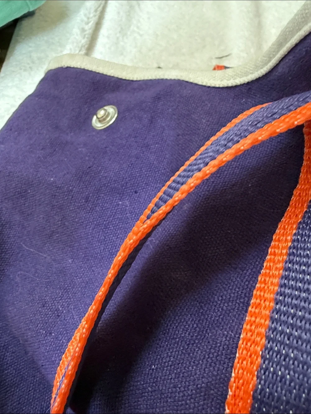 NFL Navy and Orange Canvas Tote Bag